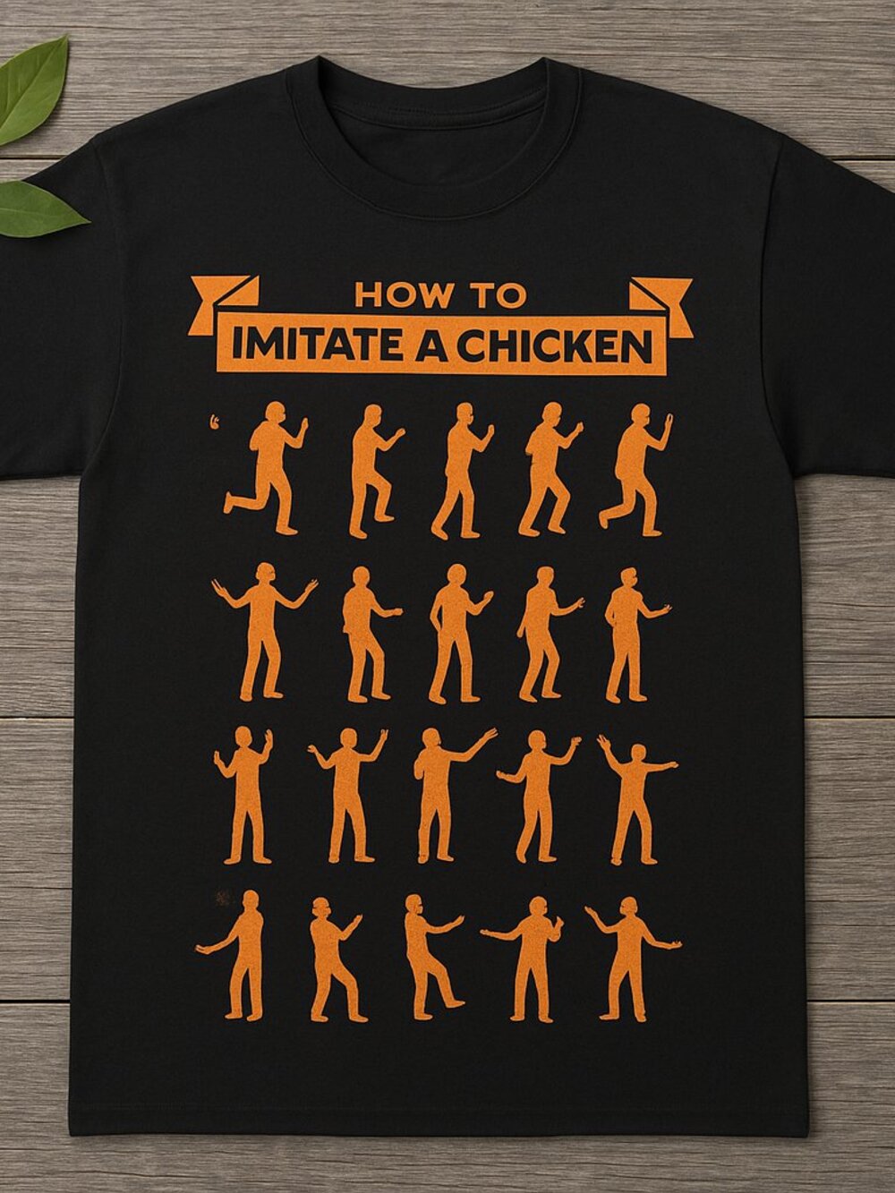 How to Imitate a Chicken Funny Graphic T-Shirt Black Unisex